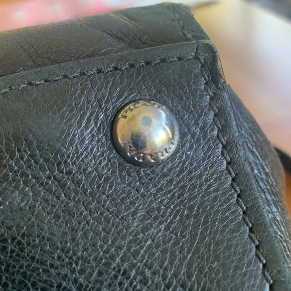 Good condition PRADA BAG black smooth soft leather double handle satchel - Picture 11 of 12